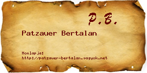 Patzauer Bertalan névjegykártya