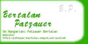 bertalan patzauer business card